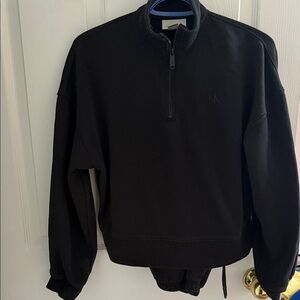Calvin Klein Women’s Black Zip-Up Sweater and matching Jogger